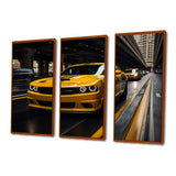 Yellow Car On Highway Symphony - Multi-Panels