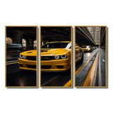 Yellow Car On Highway Symphony - Multi-Panels