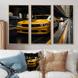 Yellow Car On Highway Symphony - Multi-Panels
