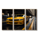 Yellow Car On Highway Symphony - Multi-Panels