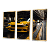 Yellow Car On Highway Symphony - Multi-Panels