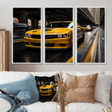 Yellow Car On Highway Symphony - Multi-Panels