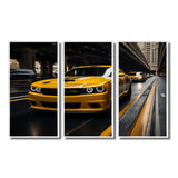 Yellow Car On Highway Symphony - Multi-Panels