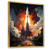 Rocketship Cosmic Ascent I - Rocketship Canvas Wall Art
