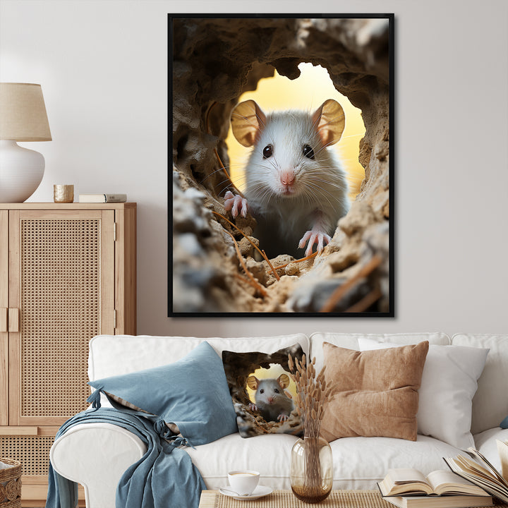Cute White Rodent - Rodent Bedroom Wall Art