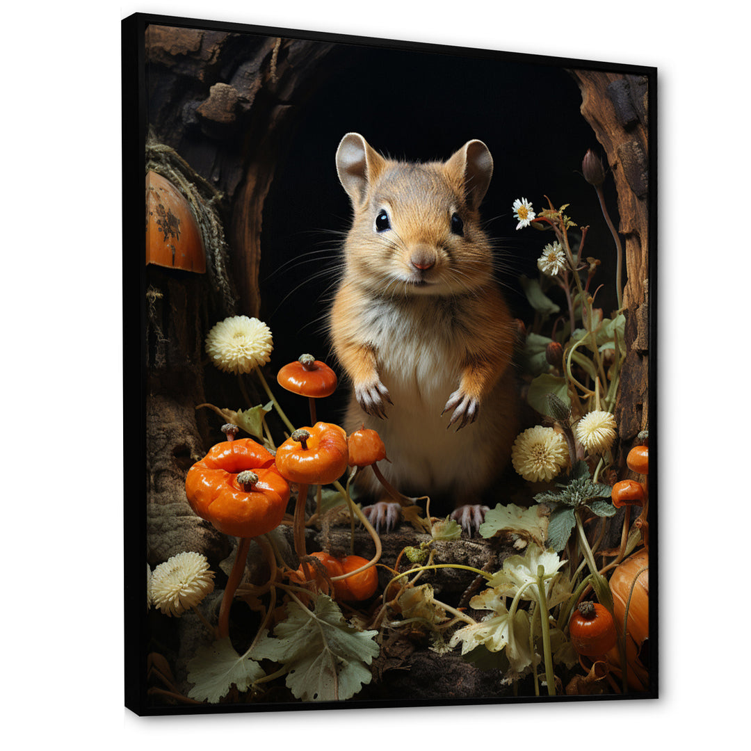 Cute Rodent In Flowers - Rodent Wall Decor