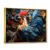 Rooster Portrait With Geometric Background - Rooster Living Room Wall Art
