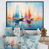 Sailboat Abstract Coastal Symphony I - Boat Sailing Canvas Wall Art