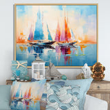 Sailboat Abstract Coastal Symphony I - Boat Sailing Canvas Wall Art