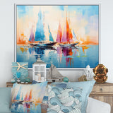 Sailboat Abstract Coastal Symphony I - Boat Sailing Canvas Wall Art