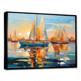 Sailboat Abstract Flotilla I - Boat Sailing Canvas Wall Art