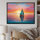 Sailboat Abstract Horizon I - Boat Sailing Canvas Wall Art