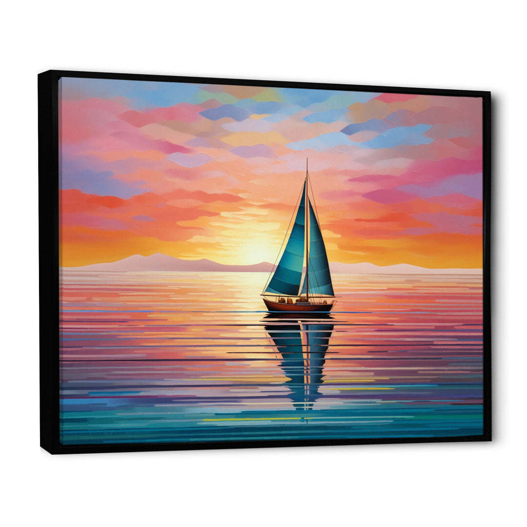 Sailboat Abstract Horizon I - Boat Sailing Canvas Wall Art