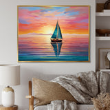 Sailboat Abstract Horizon I - Boat Sailing Canvas Wall Art