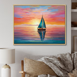 Sailboat Abstract Horizon I - Boat Sailing Canvas Wall Art