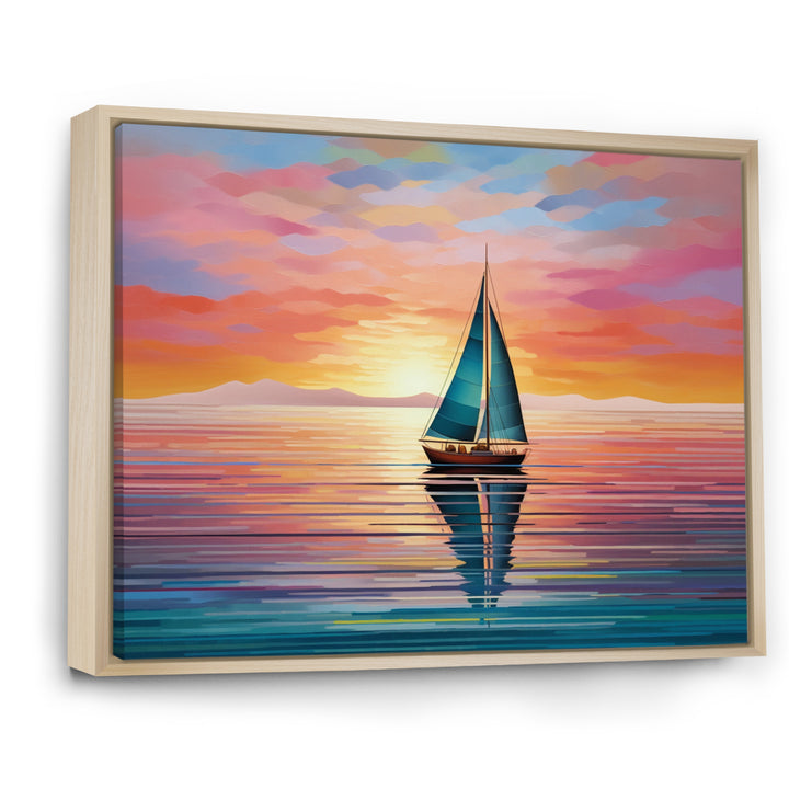 Sailboat Abstract Horizon I - Boat Sailing Canvas Wall Art