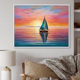 Sailboat Abstract Horizon I - Boat Sailing Canvas Wall Art