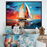 Sailboat Abstract Maritime I - Boat Sailing Canvas Wall Art