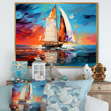 Sailboat Abstract Maritime I - Boat Sailing Canvas Wall Art