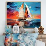 Sailboat Abstract Maritime I - Boat Sailing Canvas Wall Art