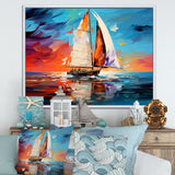 Sailboat Abstract Maritime I - Boat Sailing Canvas Wall Art