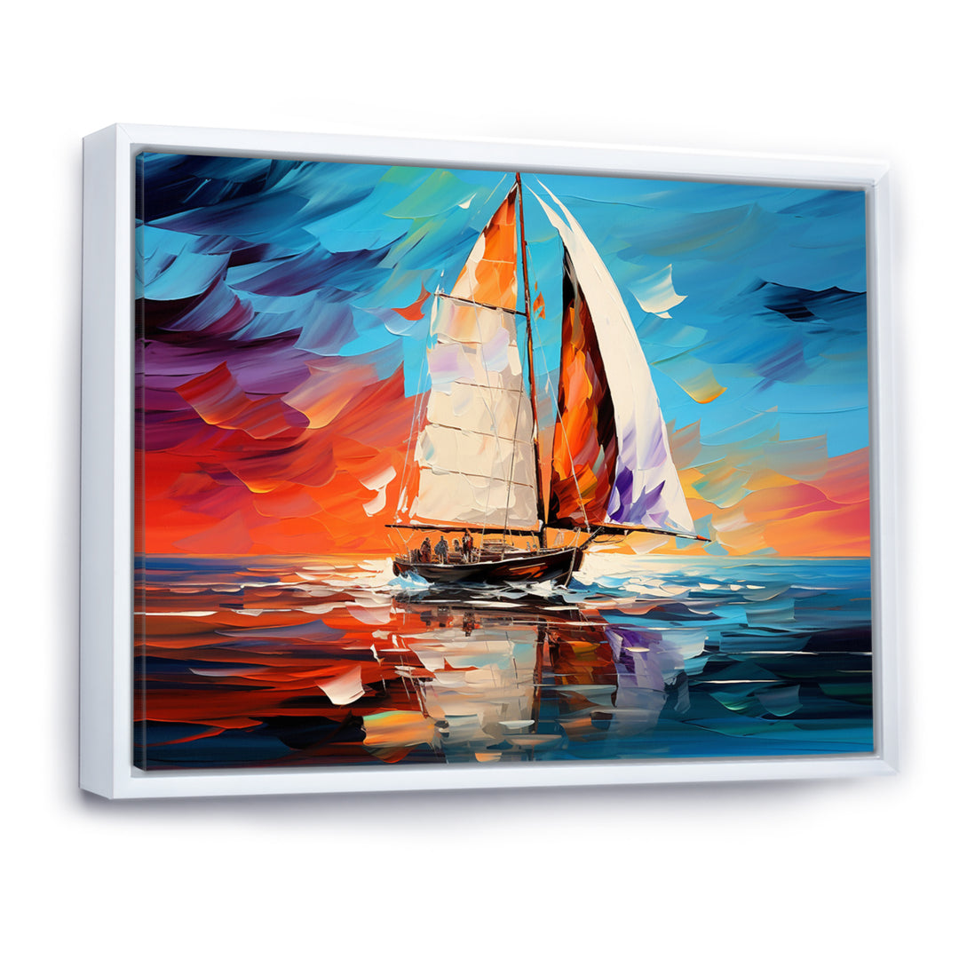 Sailboat Abstract Maritime I - Boat Sailing Canvas Wall Art