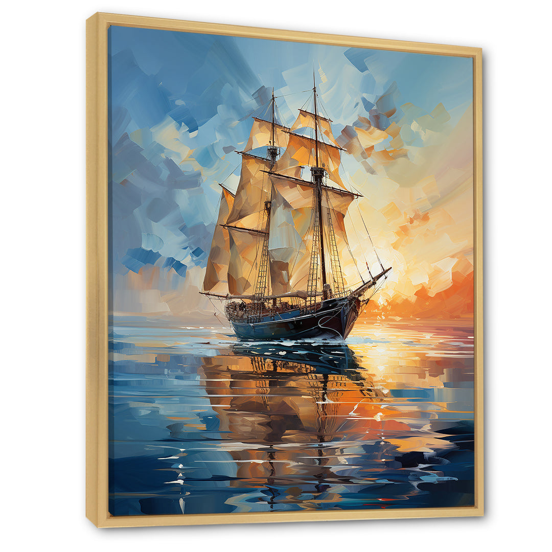 Sailboat Abstract Maritime Symphony I - Boat Sailing Canvas Wall Art