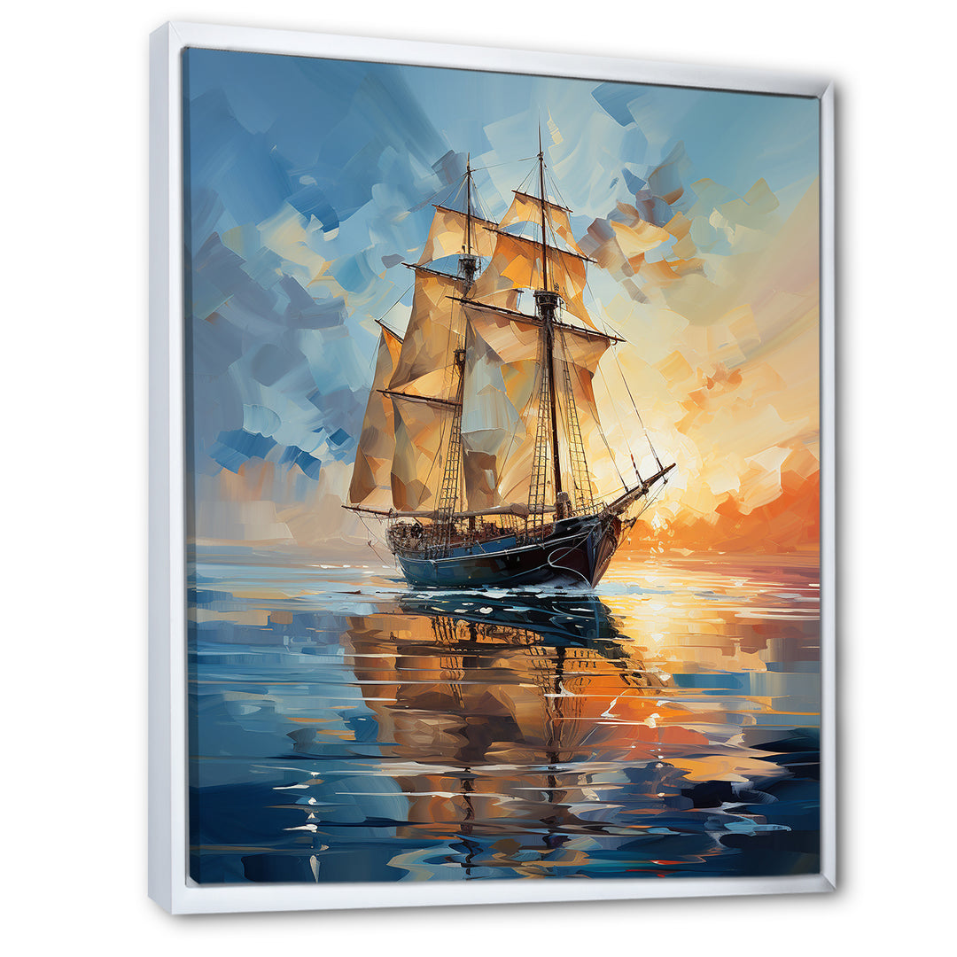Sailboat Abstract Maritime Symphony I - Boat Sailing Canvas Wall Art