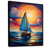 Sailboat Abstract Tides - Boat Sailing Canvas Wall Art