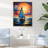 Sailboat Abstract Tides - Boat Sailing Canvas Wall Art