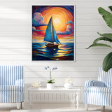Sailboat Abstract Tides - Boat Sailing Canvas Wall Art