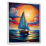 Sailboat Abstract Tides - Boat Sailing Canvas Wall Art