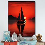 Sailboat Boat Silhouette - Boat Sailing Canvas Wall Art