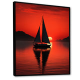 Sailboat Boat Silhouette - Boat Sailing Canvas Wall Art