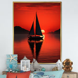 Sailboat Boat Silhouette - Boat Sailing Canvas Wall Art