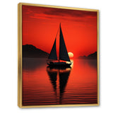 Sailboat Boat Silhouette - Boat Sailing Canvas Wall Art