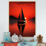 Sailboat Boat Silhouette - Boat Sailing Canvas Wall Art