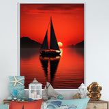Sailboat Boat Silhouette - Boat Sailing Canvas Wall Art