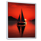 Sailboat Boat Silhouette - Boat Sailing Canvas Wall Art