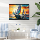 Sailboat Bold Regatta - Boat Sailing Canvas Wall Art