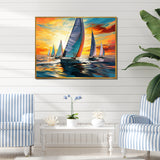Sailboat Bold Regatta - Boat Sailing Canvas Wall Art