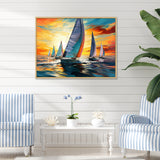 Sailboat Bold Regatta - Boat Sailing Canvas Wall Art