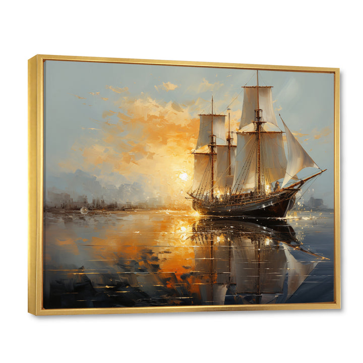Sailboat Celestial Voyages I - Boat Sailing Canvas Wall Art