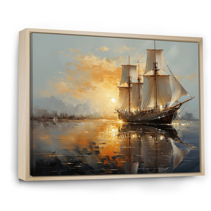 Sailboat Celestial Voyages I - Boat Sailing Canvas Wall Art