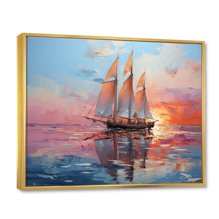 Sailboat Chromatic Sails - Boat Sailing Canvas Wall Art