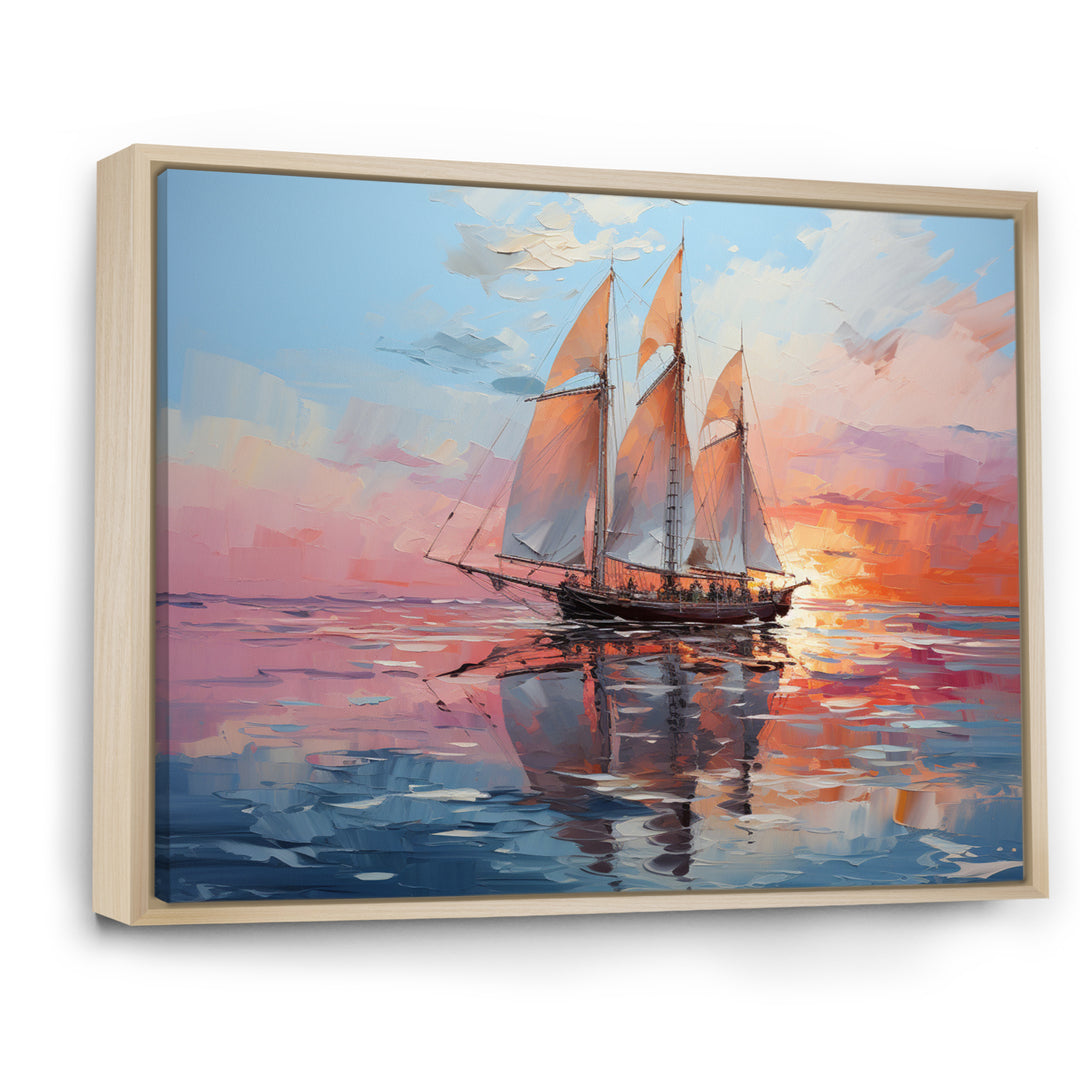 Sailboat Chromatic Sails - Boat Sailing Canvas Wall Art