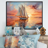 Sailboat Coastal Dreams I - Boat Sailing Canvas Wall Art