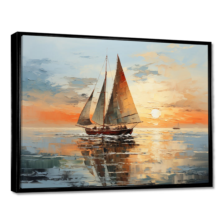 Minimalism Sailboat Rhythms I - Boat Sailing Canvas Wall Art