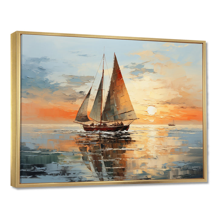 Minimalism Sailboat Rhythms I - Boat Sailing Canvas Wall Art