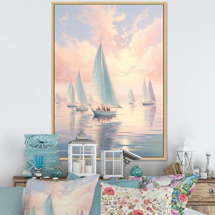 Sailboat Dreamy Regatta - Boat Sailing Canvas Wall Art